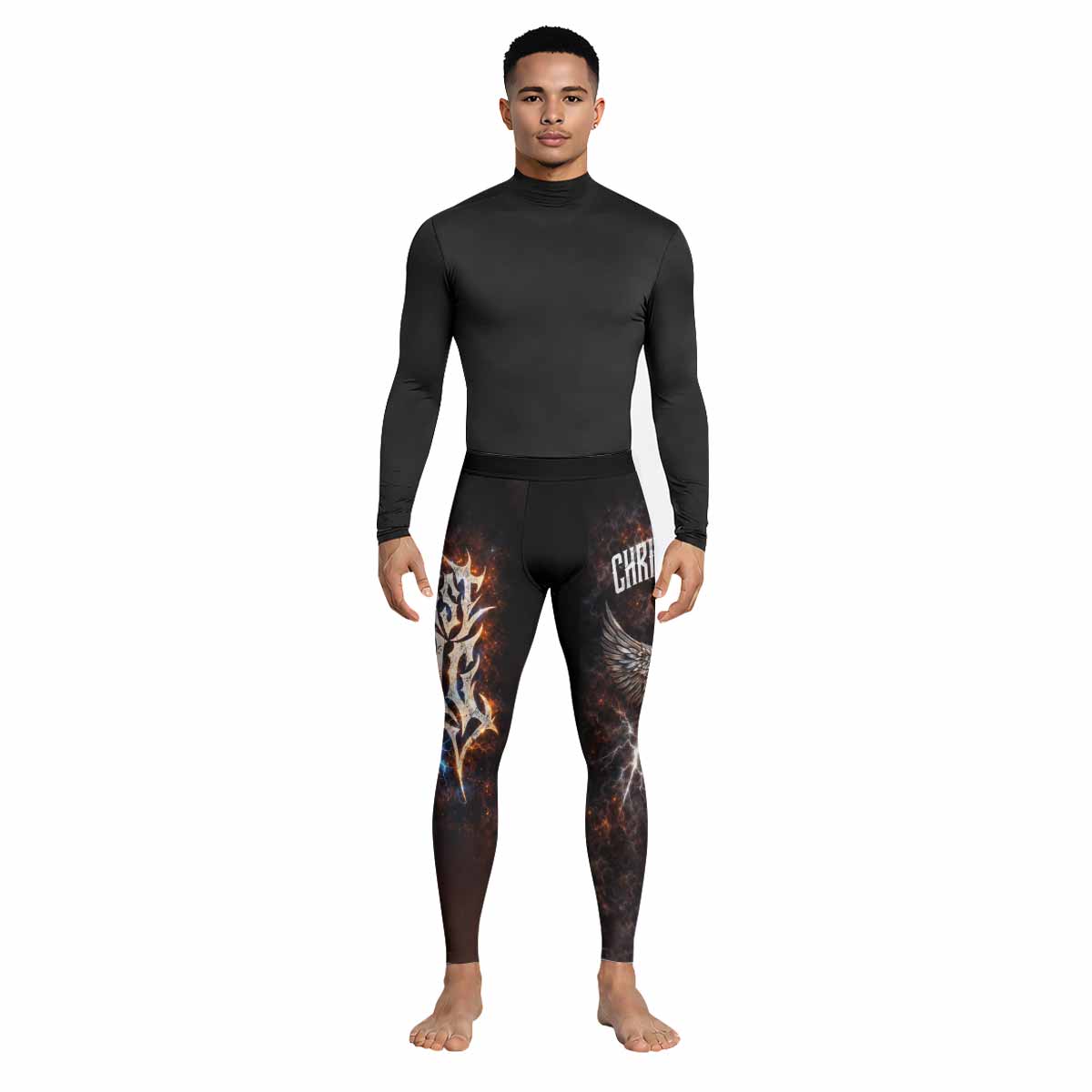 Christ is King Men's Leggings - lifestyle view