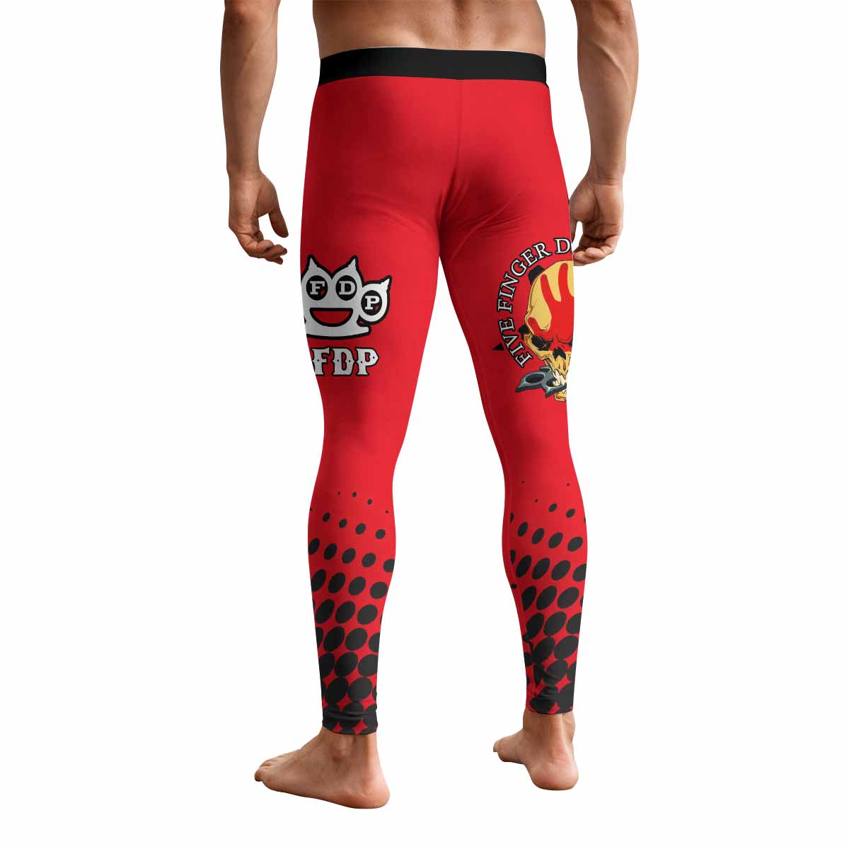 Five Finger Death Punch 5FDP Men's Leggings - back view mockup