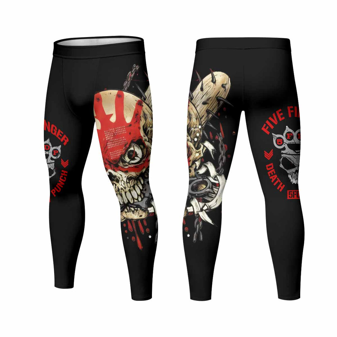 Five Finger Death Punch Shadowrolls Men's Leggings - front and back view