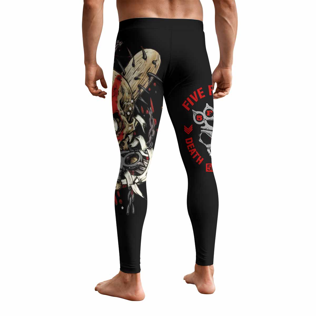 Five Finger Death Punch Shadowrolls Men's Leggings - back view mockup