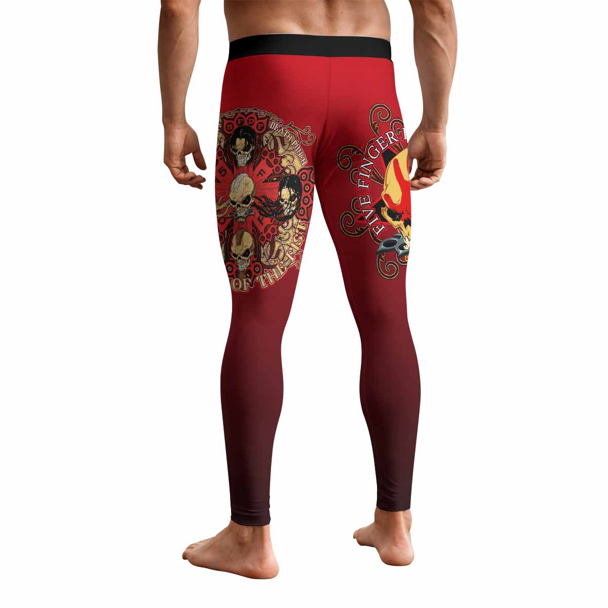 5FDP Five Finger Death Punch Men's Leggings - back view mockup
