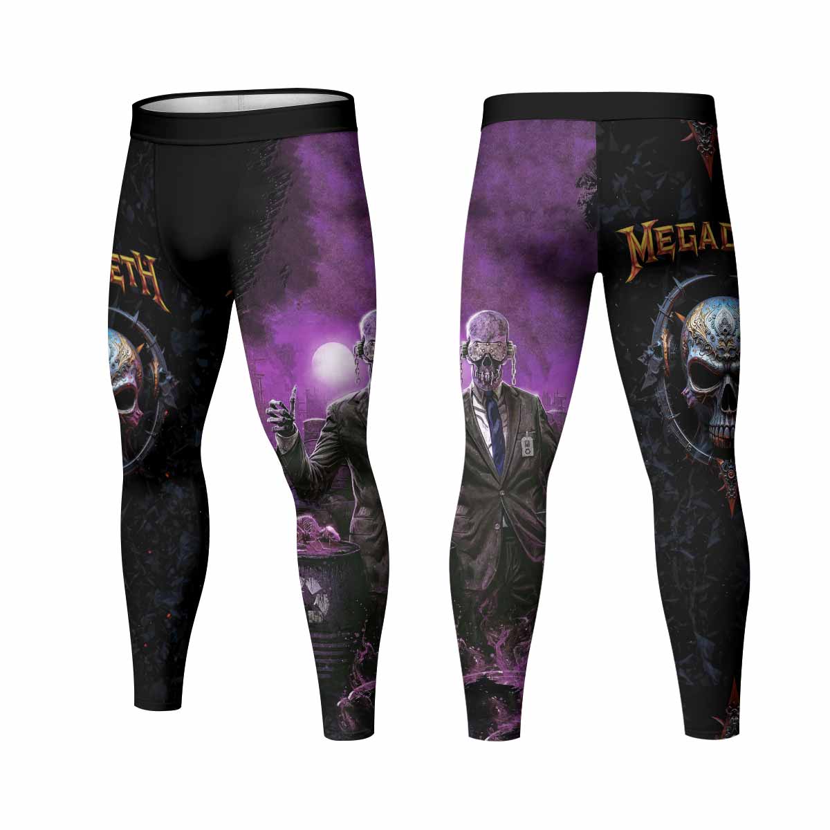 Megadeth Toxic Messiah Men's Leggings - front and back view