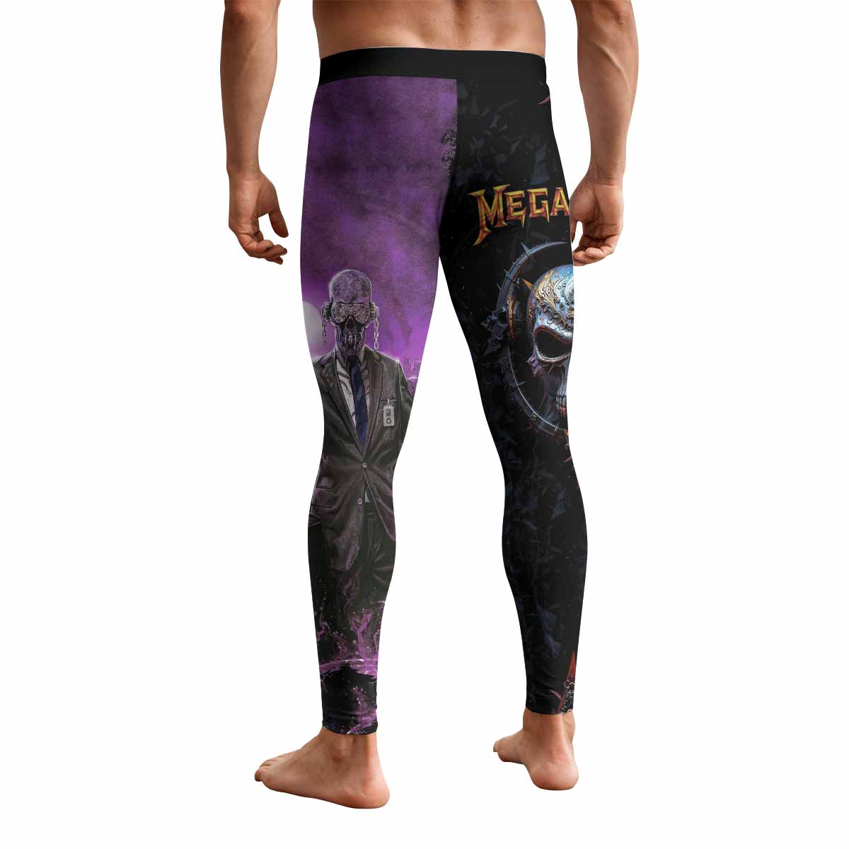Megadeth Toxic Messiah Men's Leggings - back view mockup
