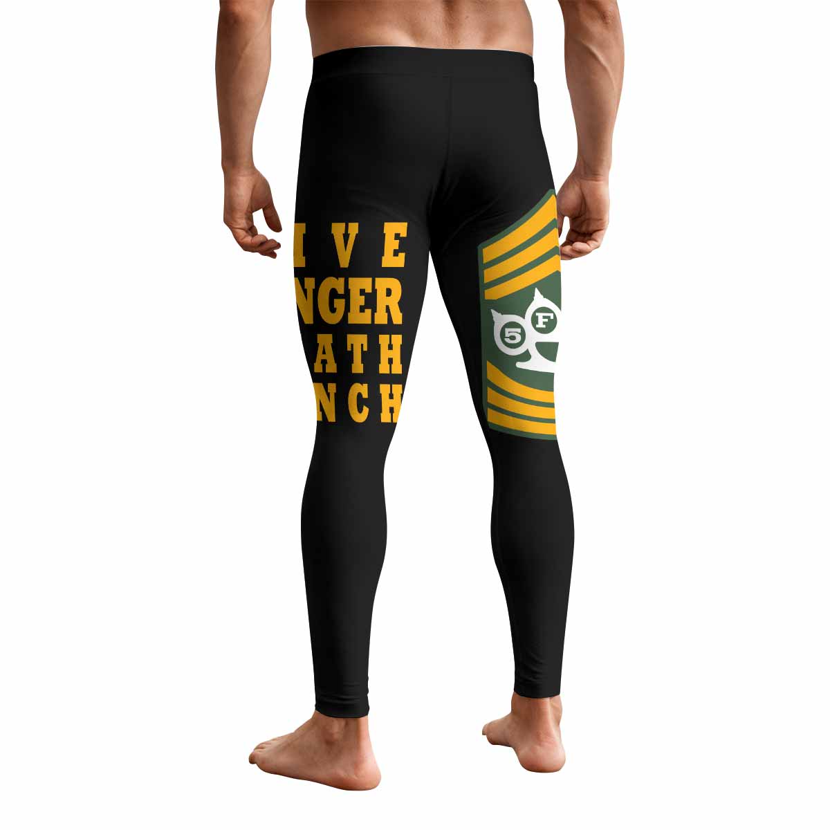 Five Finger Death Punch Camo Men's Leggings - back view mockup