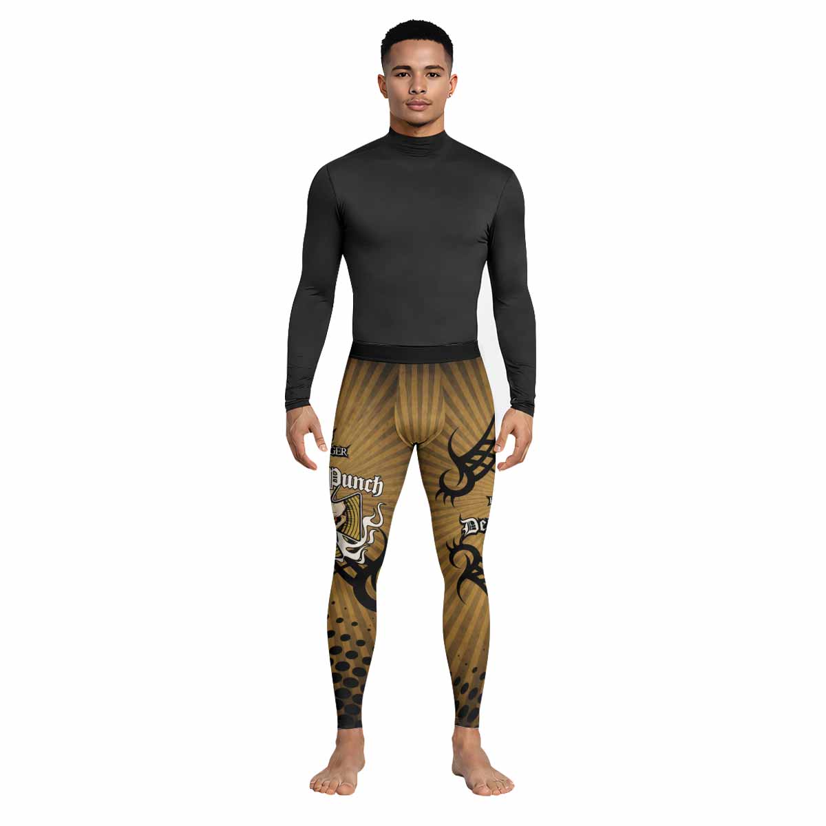 Five Finger Death Punch Gold V Men's Leggings - lifestyle view