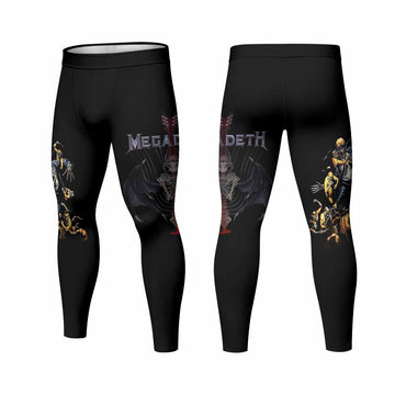 Megadeth Holy Wars 991 Wild Oats Men's Leggings - front and back view