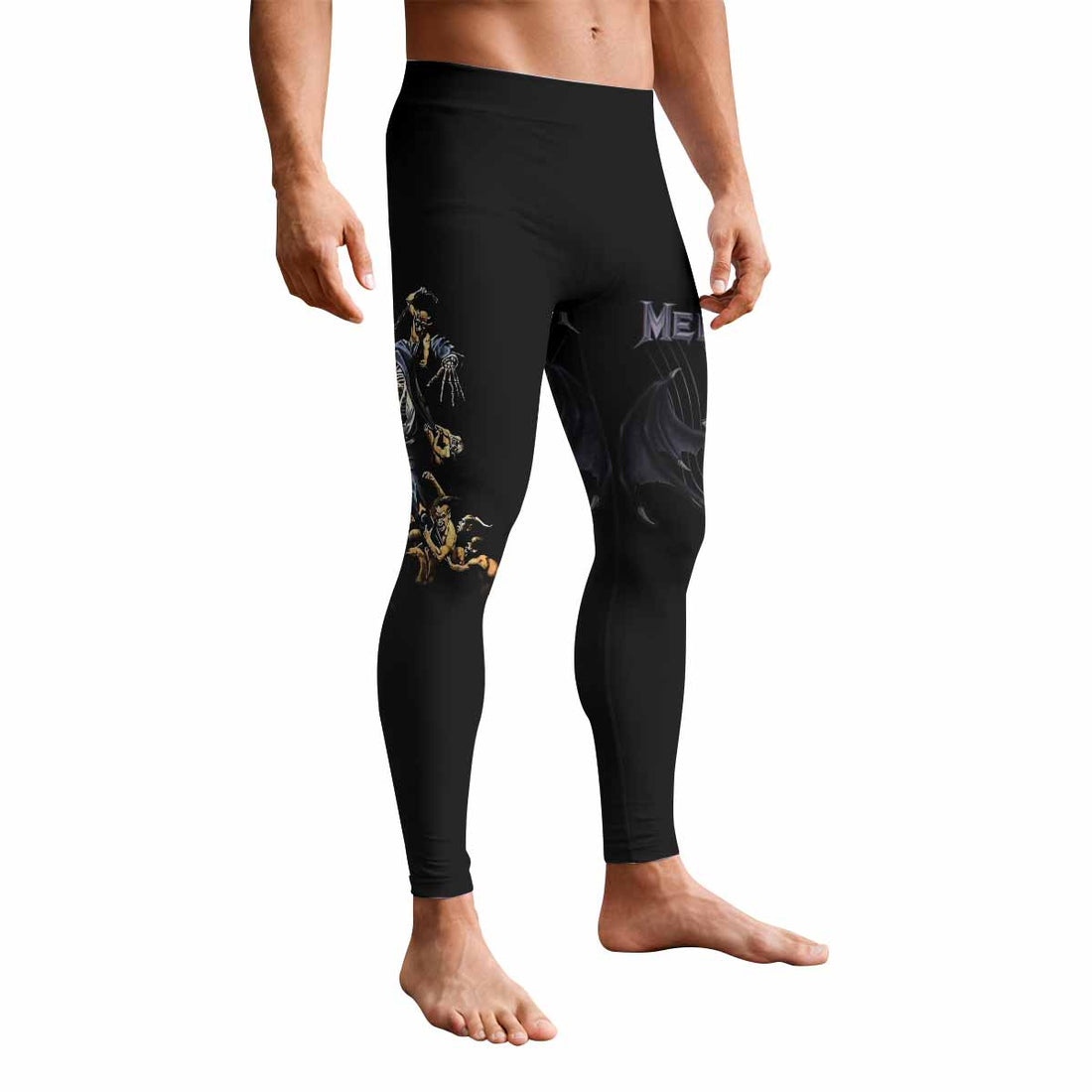 Megadeth Holy Wars 991 Wild Oats Men's Leggings - front and back view