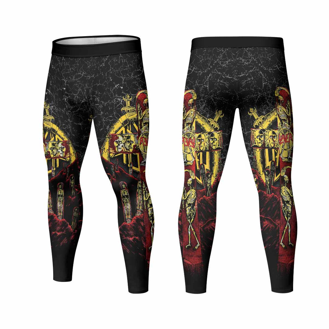 Vintage 1991 Slayer Men's Leggings - front and back view