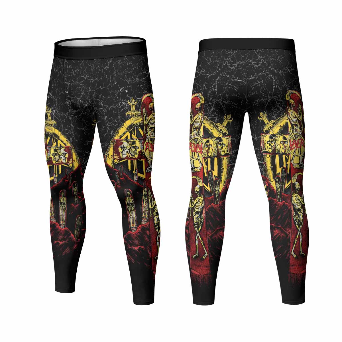 Vintage 1991 Slayer Men's Leggings - front and back view
