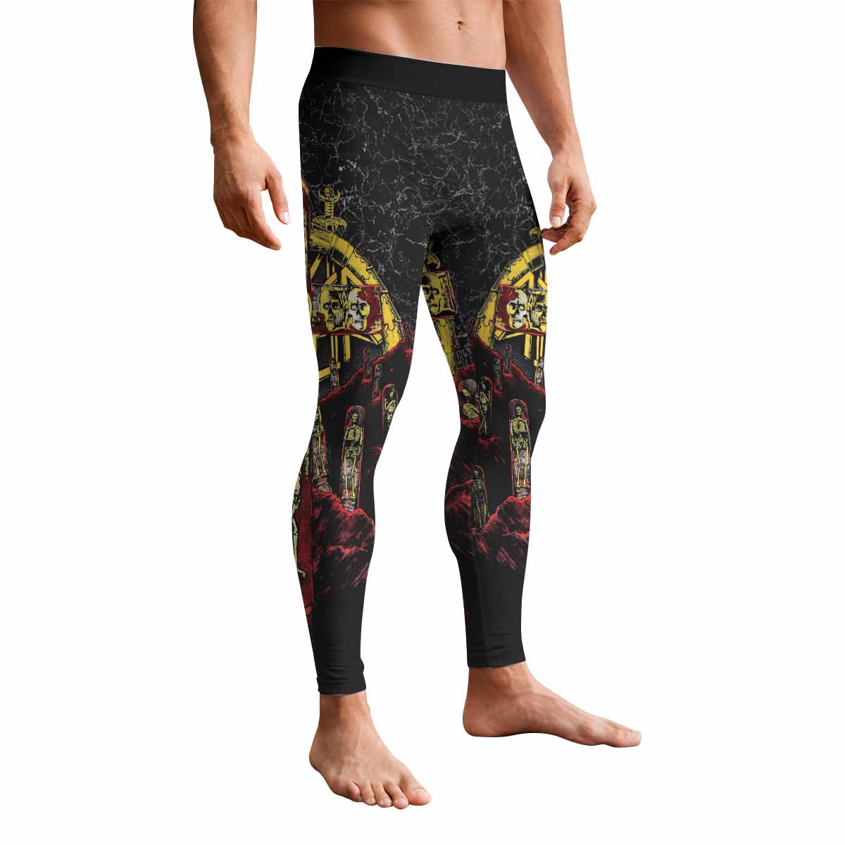 Vintage 1991 Slayer Men's Leggings - front view mockup