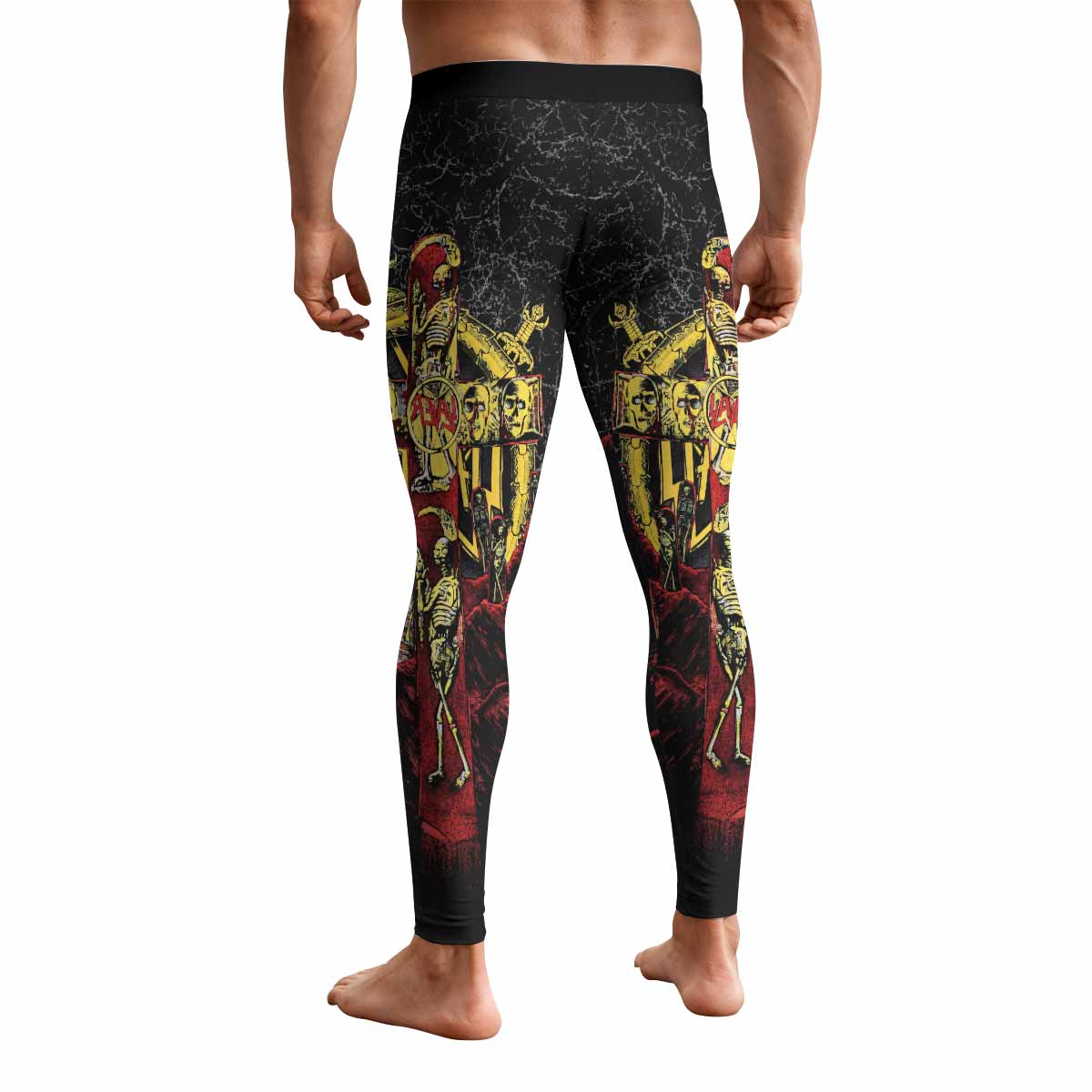 Vintage 1991 Slayer Men's Leggings - back view mockup
