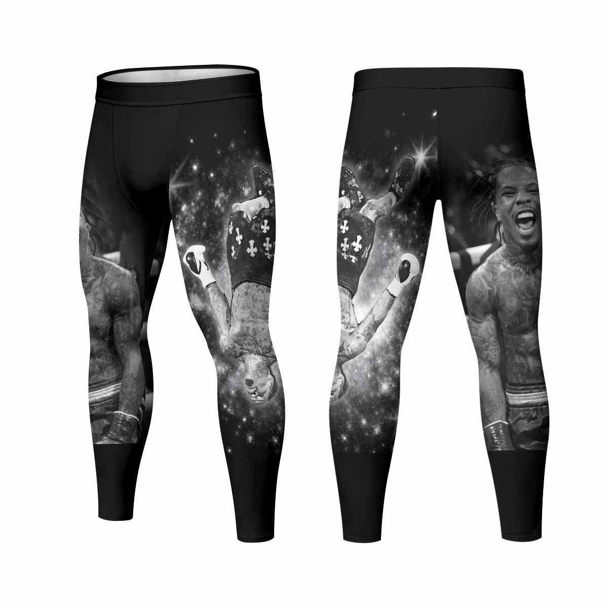 Gervonta Tank Davis Flip Men's Leggings - front and back view