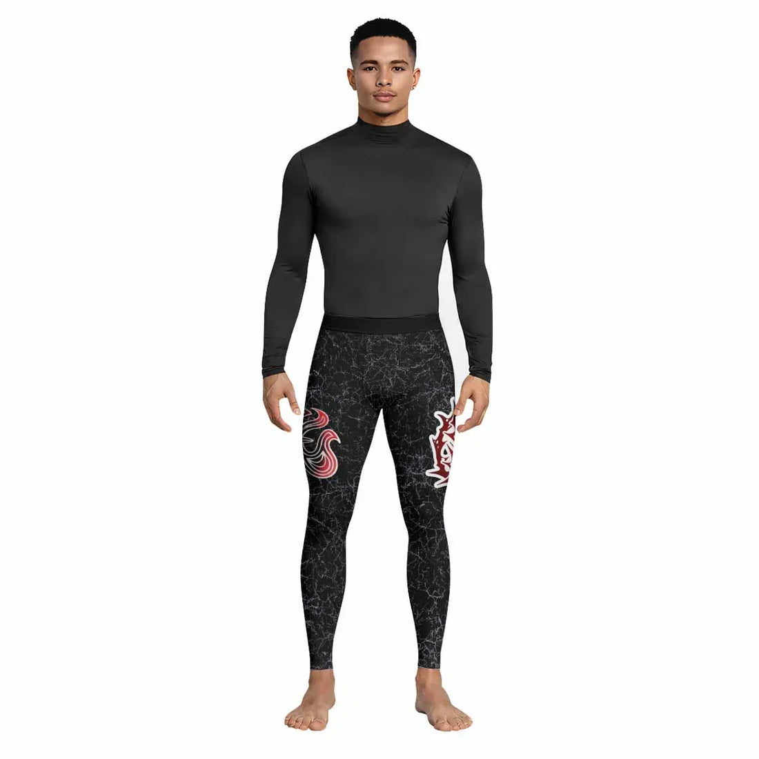 Crimson Faith Cross Men's Leggings - lifestyle view