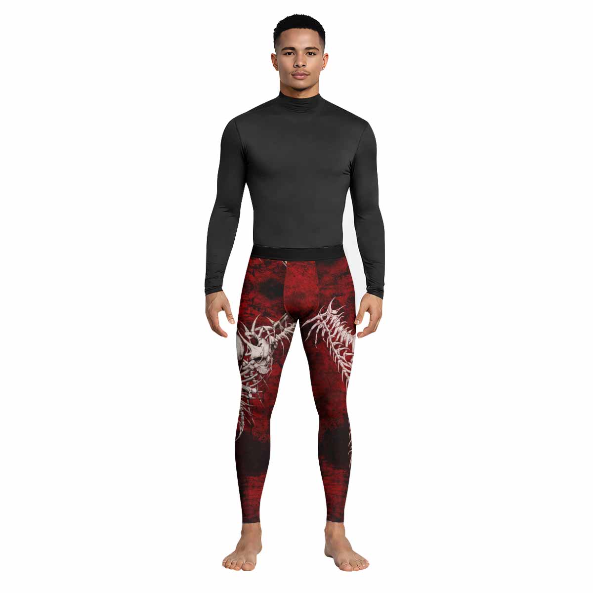 Blood Spine Skull Men's Leggings - lifestyle view