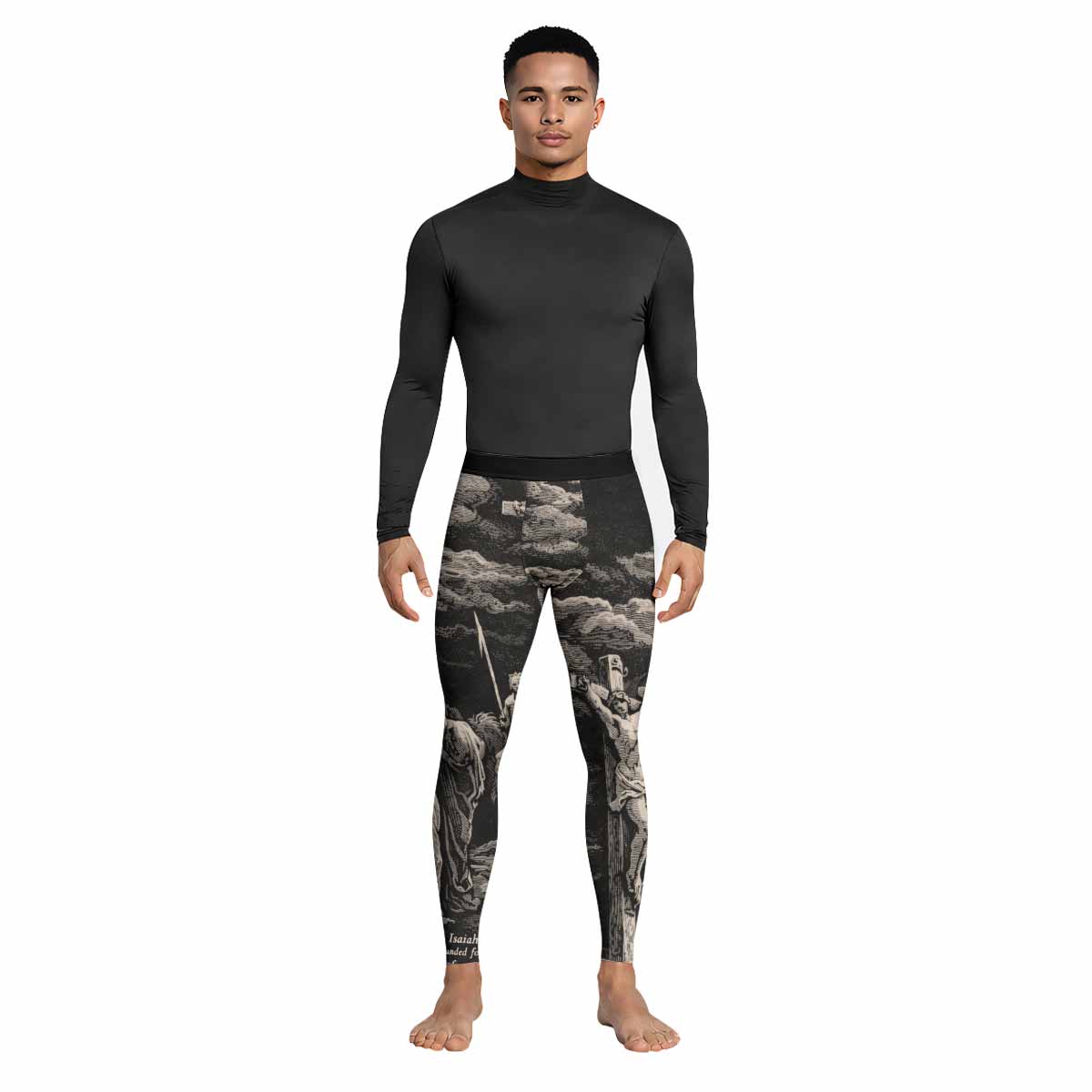 By His Stripes We Are Healed Men's Leggings - lifestyle view