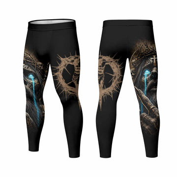 Tears Of Christ Men's Leggings - front and back view
