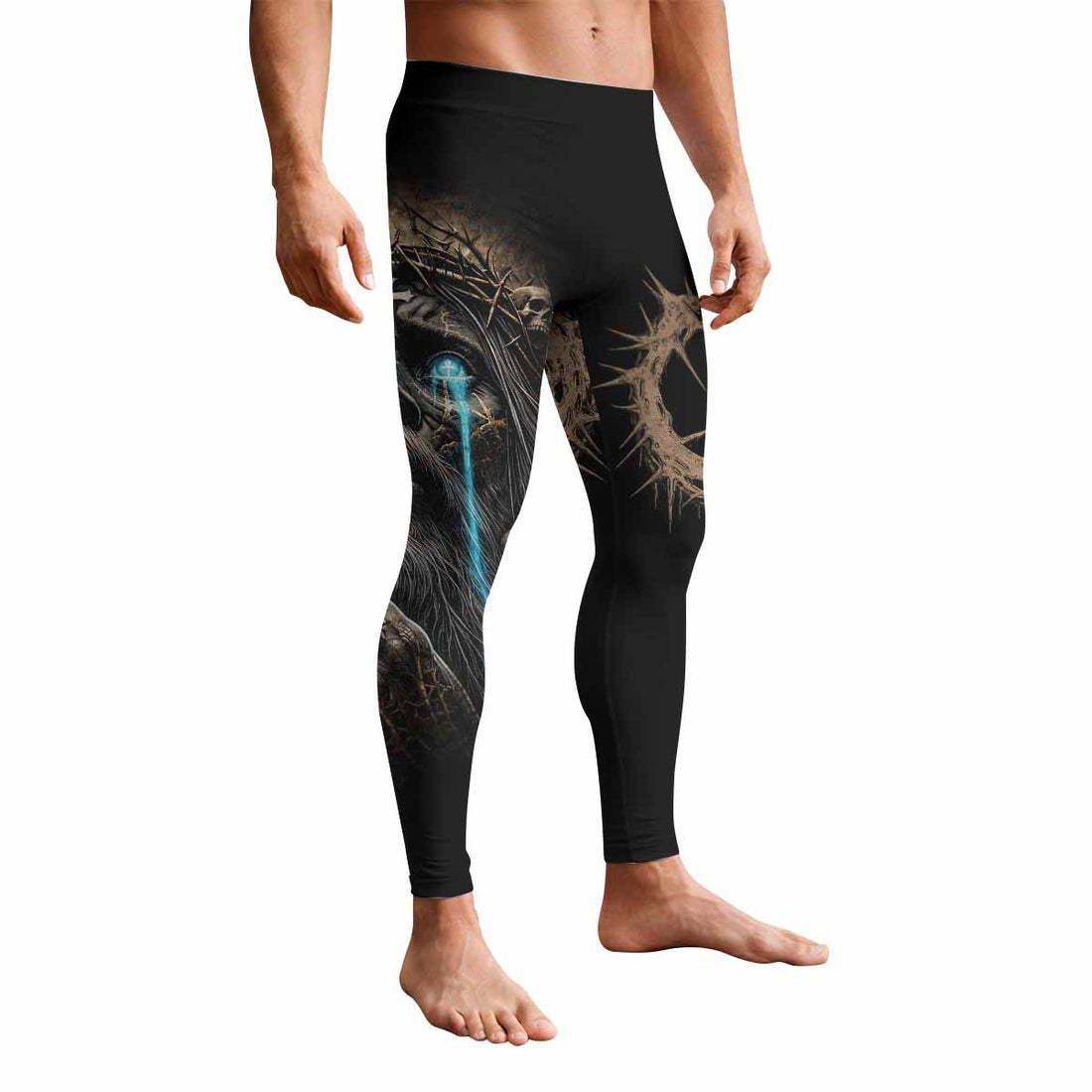 Tears Of Christ Men's Leggings - front and back view