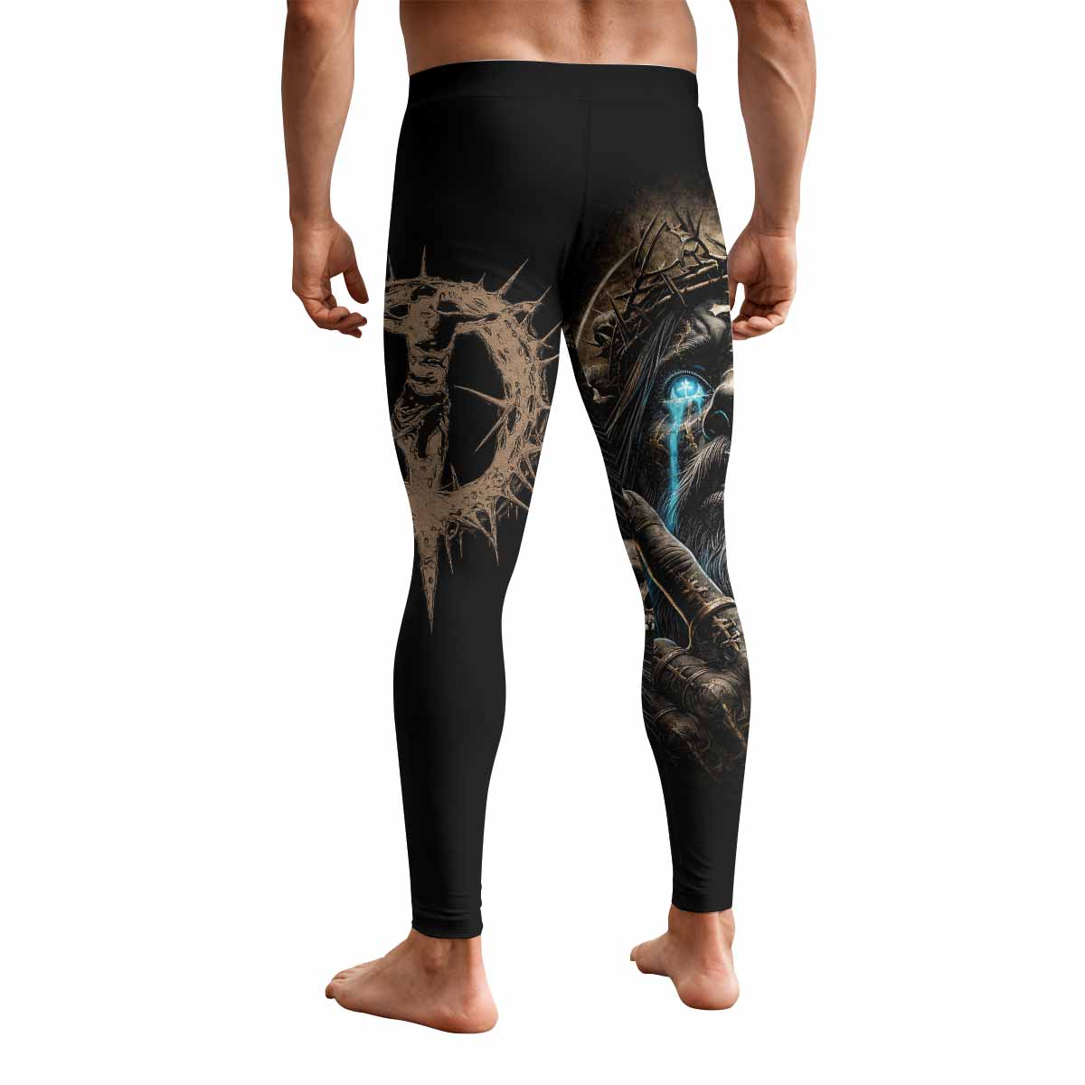 Tears Of Christ Men's Leggings - back view mockup