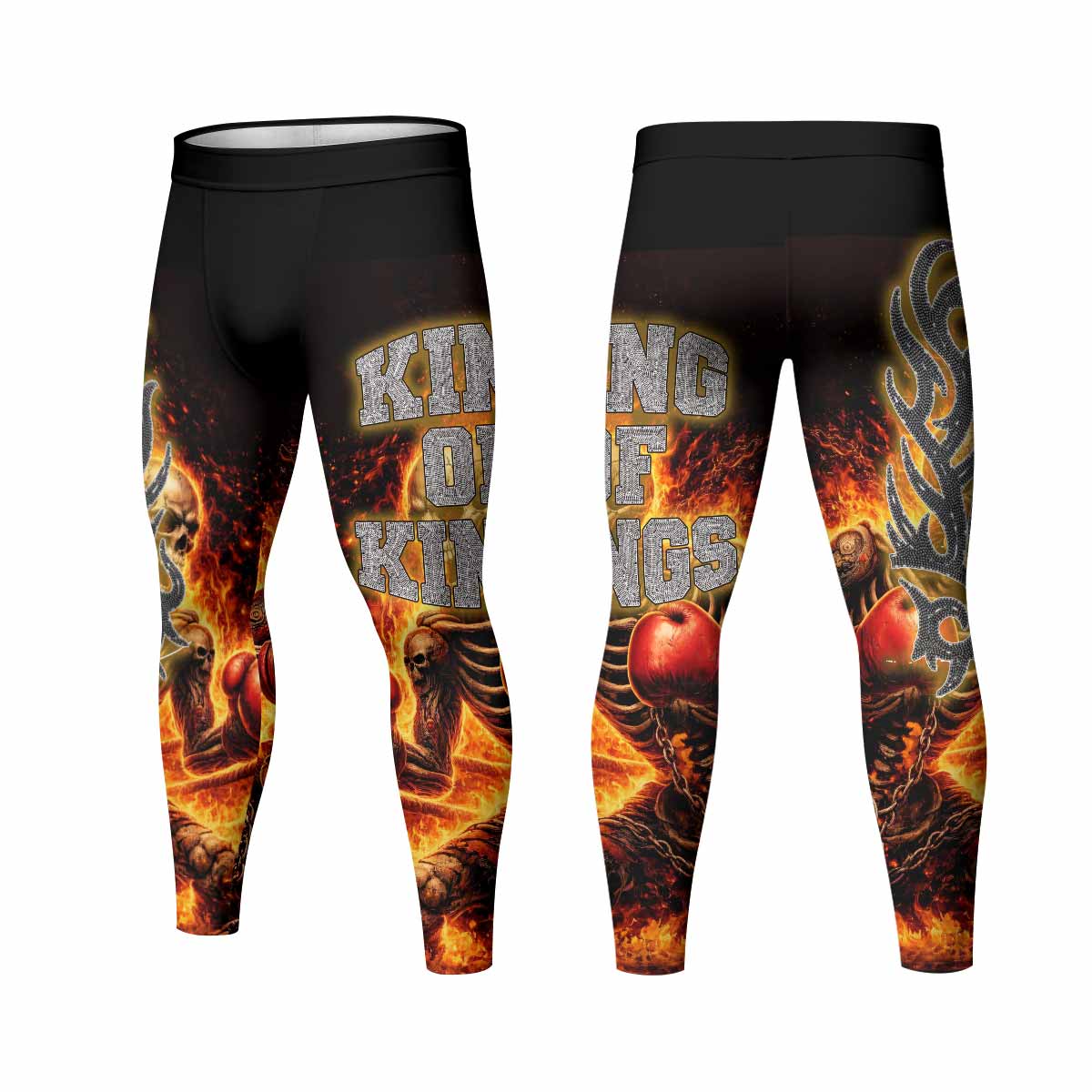 Saint King of Kings Men's Leggings - front and back view
