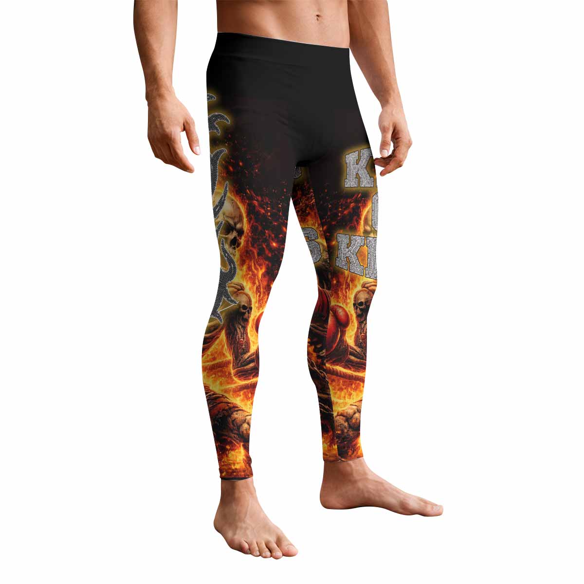 Saint King of Kings Men's Leggings - front view mockup