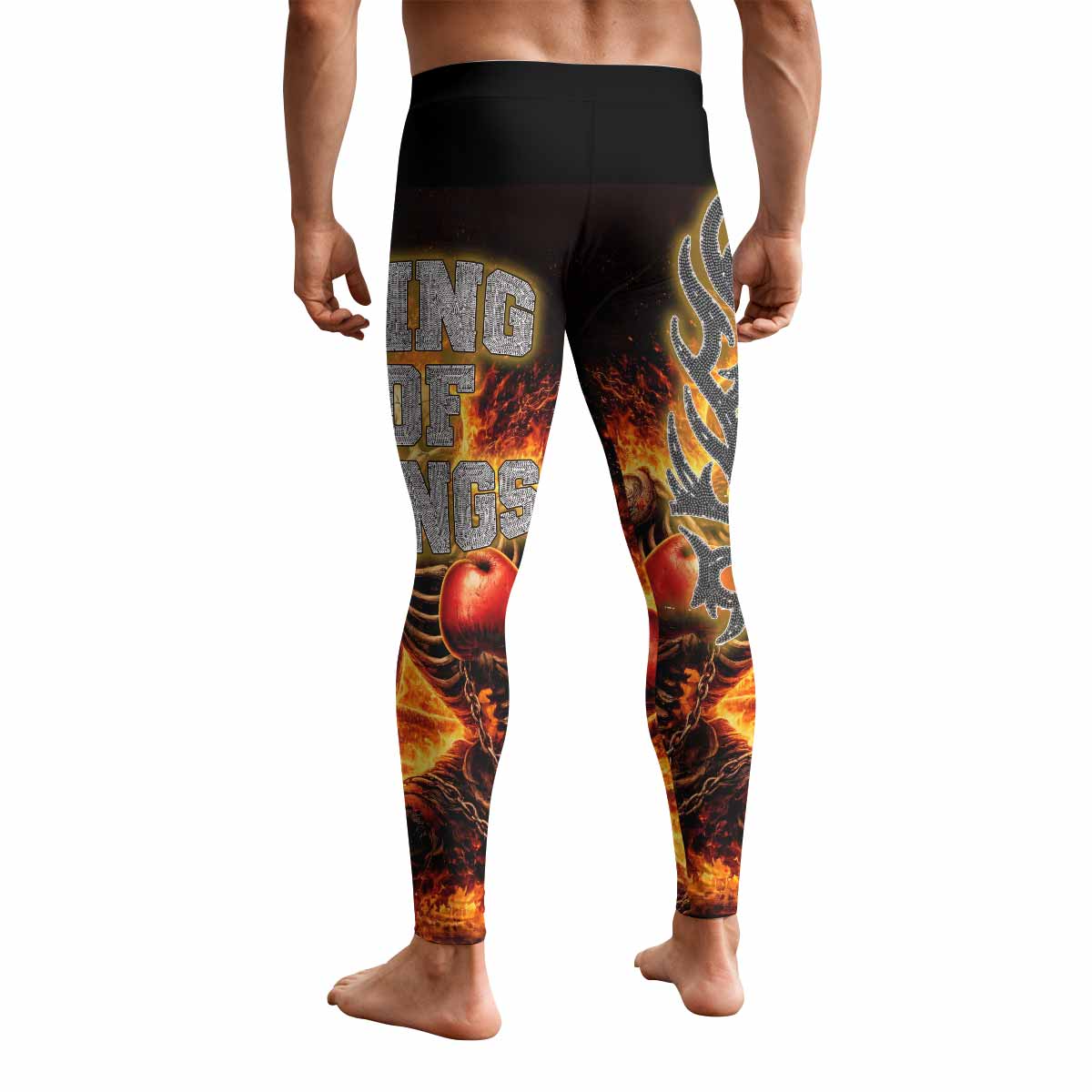 Saint King of Kings Men's Leggings - back view mockup