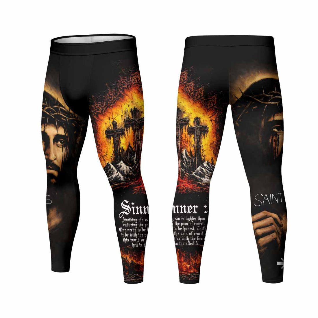 Saint Living Men's Leggings - front and back view