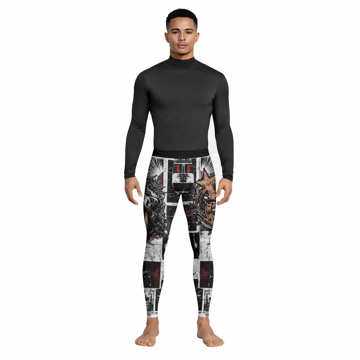 Man of Sorrows Men's Leggings - lifestyle view