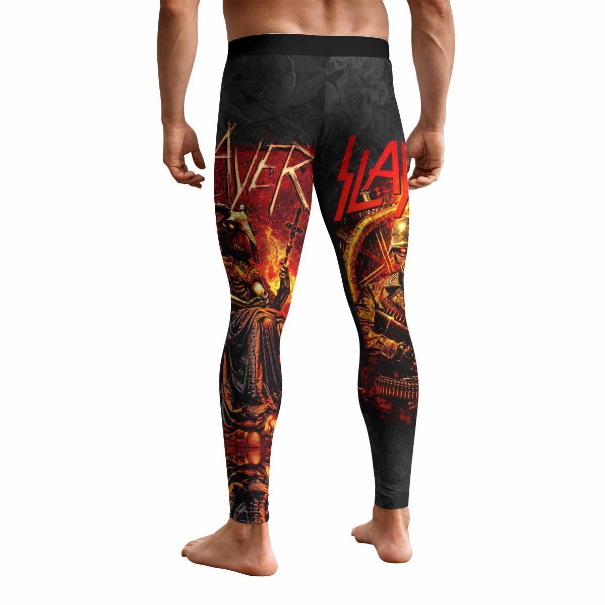 Slayer Goat Skull Men's Leggings - back view mockup