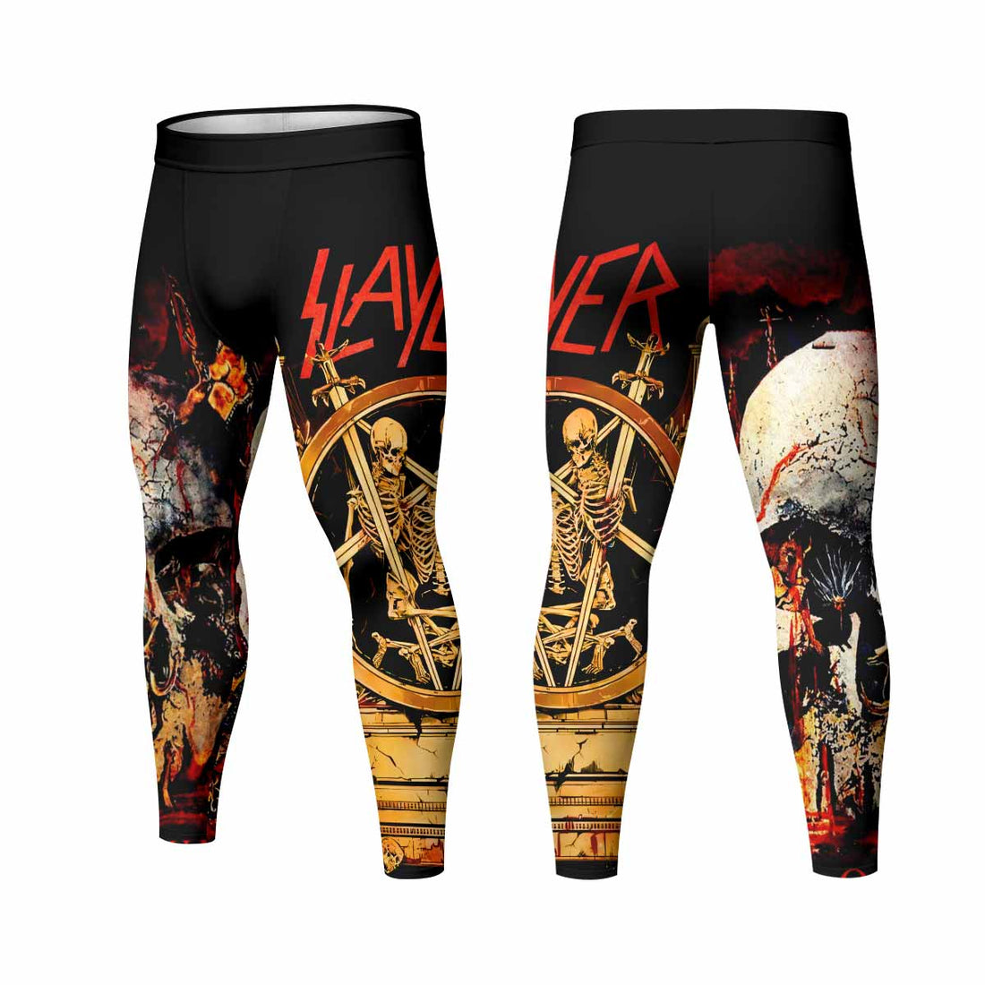 Slayer South Of Heaven Men's Leggings - front and back view