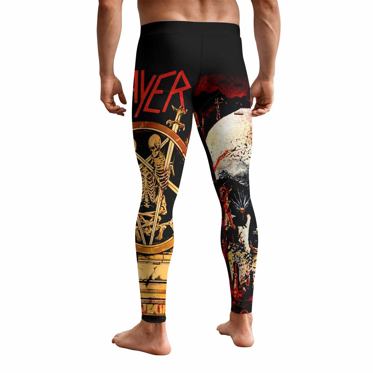 Slayer South Of Heaven Men's Leggings - back view mockup