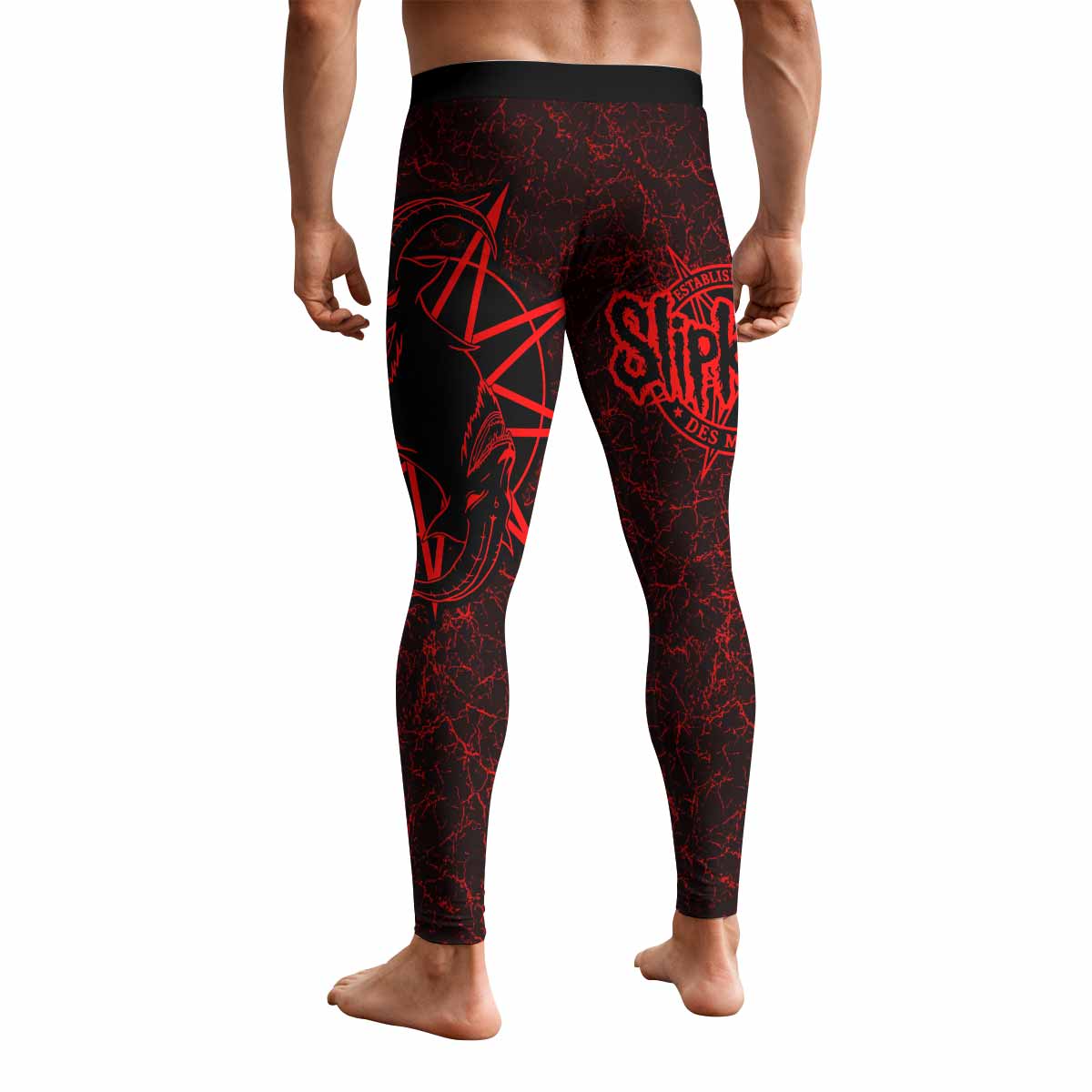 Slipknot Rotting Goat Men's Leggings - back view mockup
