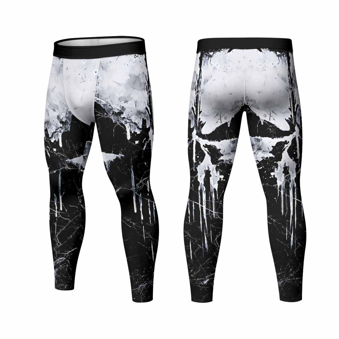 Punisher War Skull Men's Leggings - front and back view