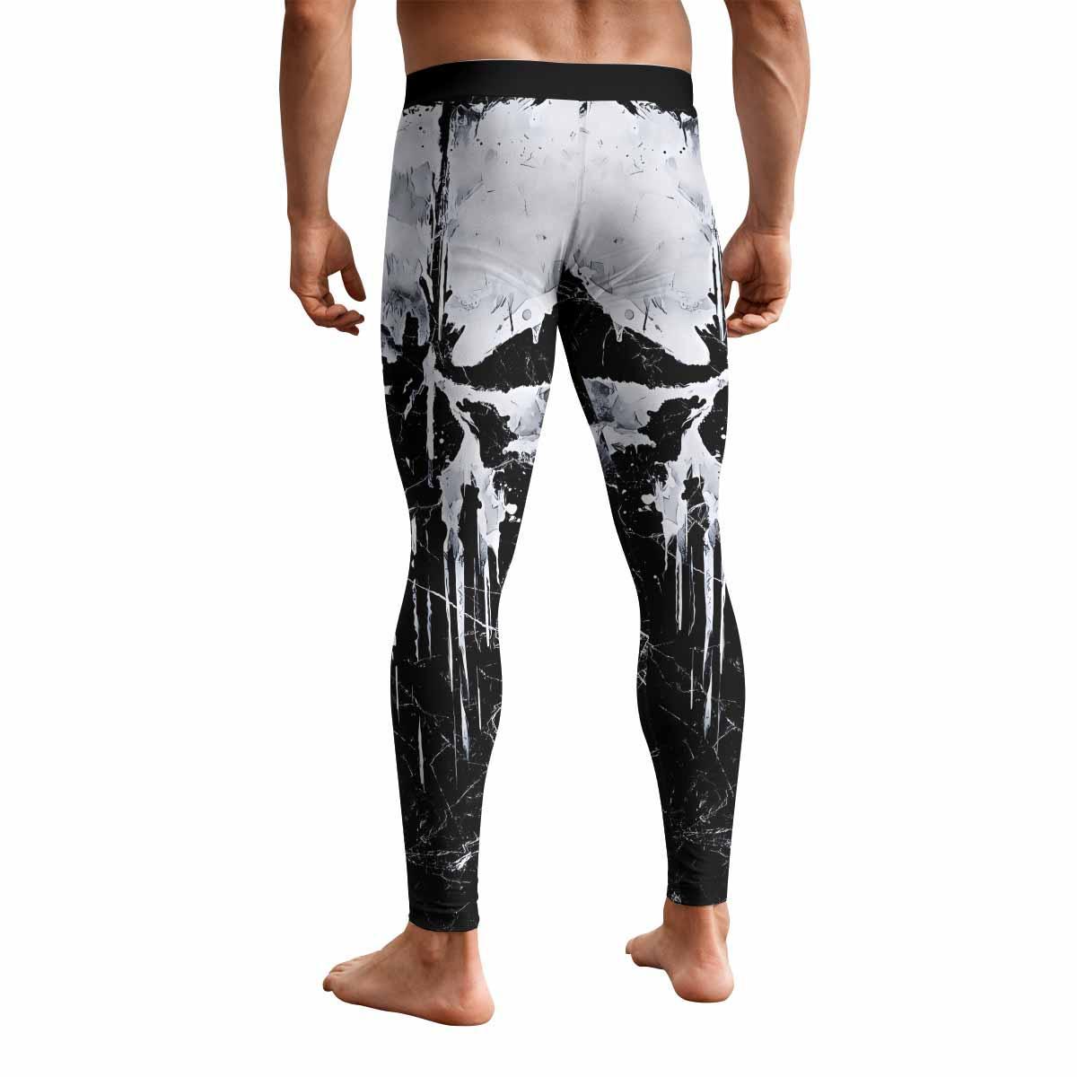Punisher War Skull Men's Leggings - back view mockup