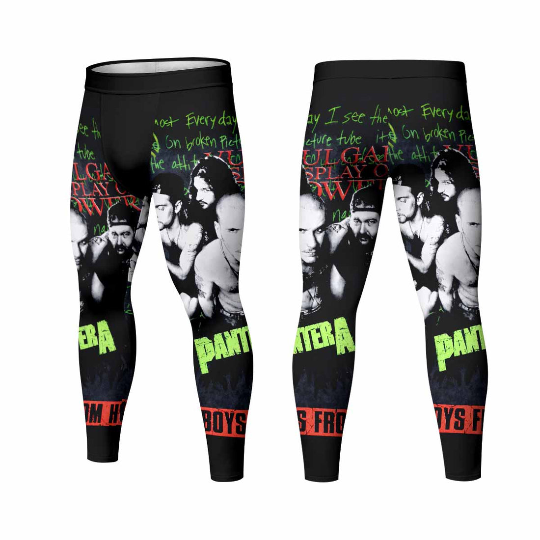 Pantera Cowboys From Hell Men's Leggings - front and back view