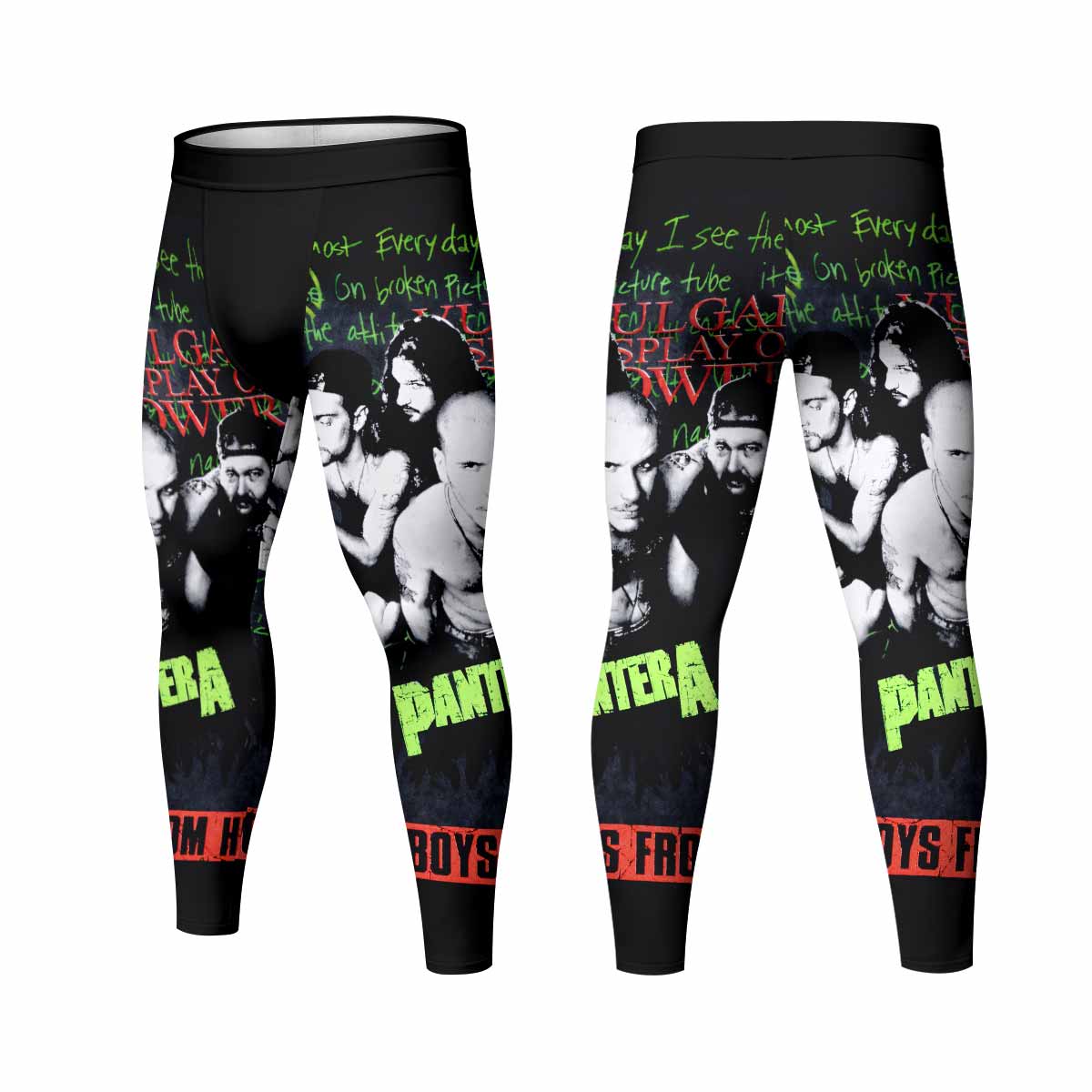 Pantera Cowboys From Hell Men's Leggings - front and back view
