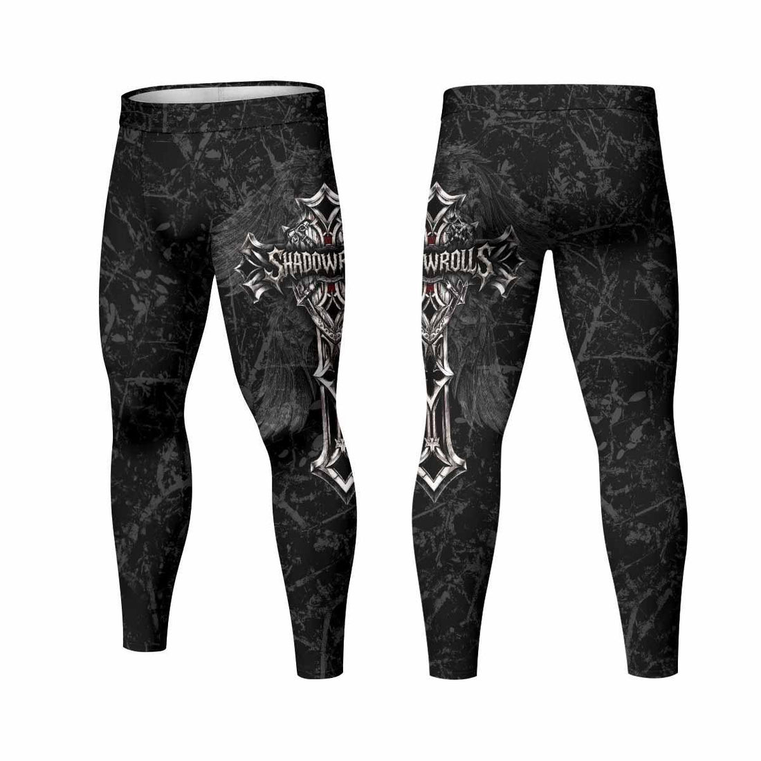 Crown of Thorns Cross Men's Leggings - lifestyle view