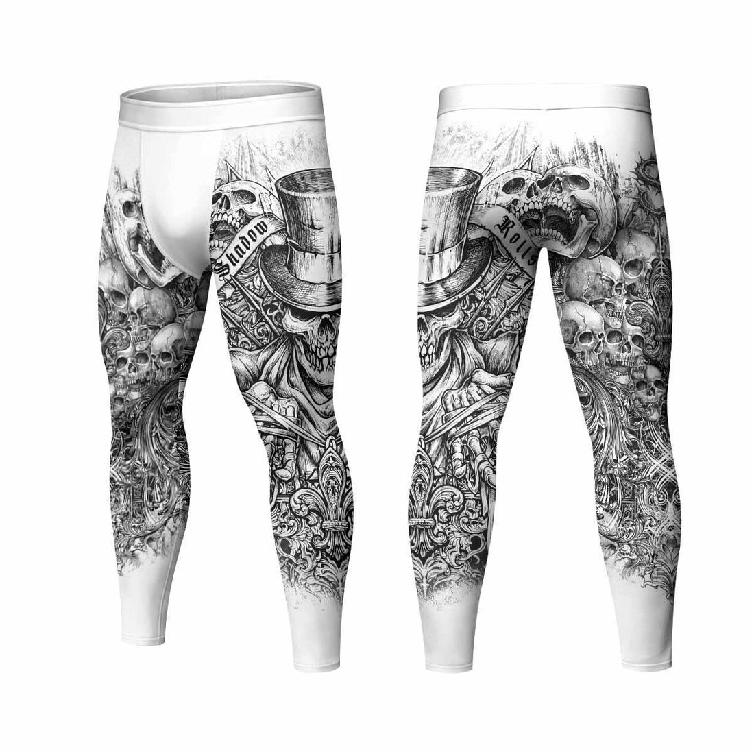 Memento Mori Skull Men's Leggings - lifestyle view