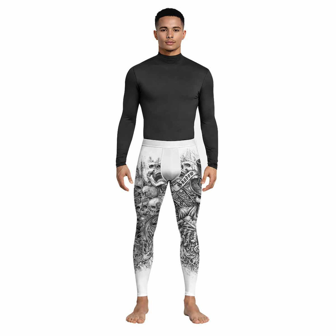 Memento Mori Skull Men's Leggings - lifestyle view
