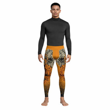 Faith Over Fear Crown Cross Men's Leggings - lifestyle view