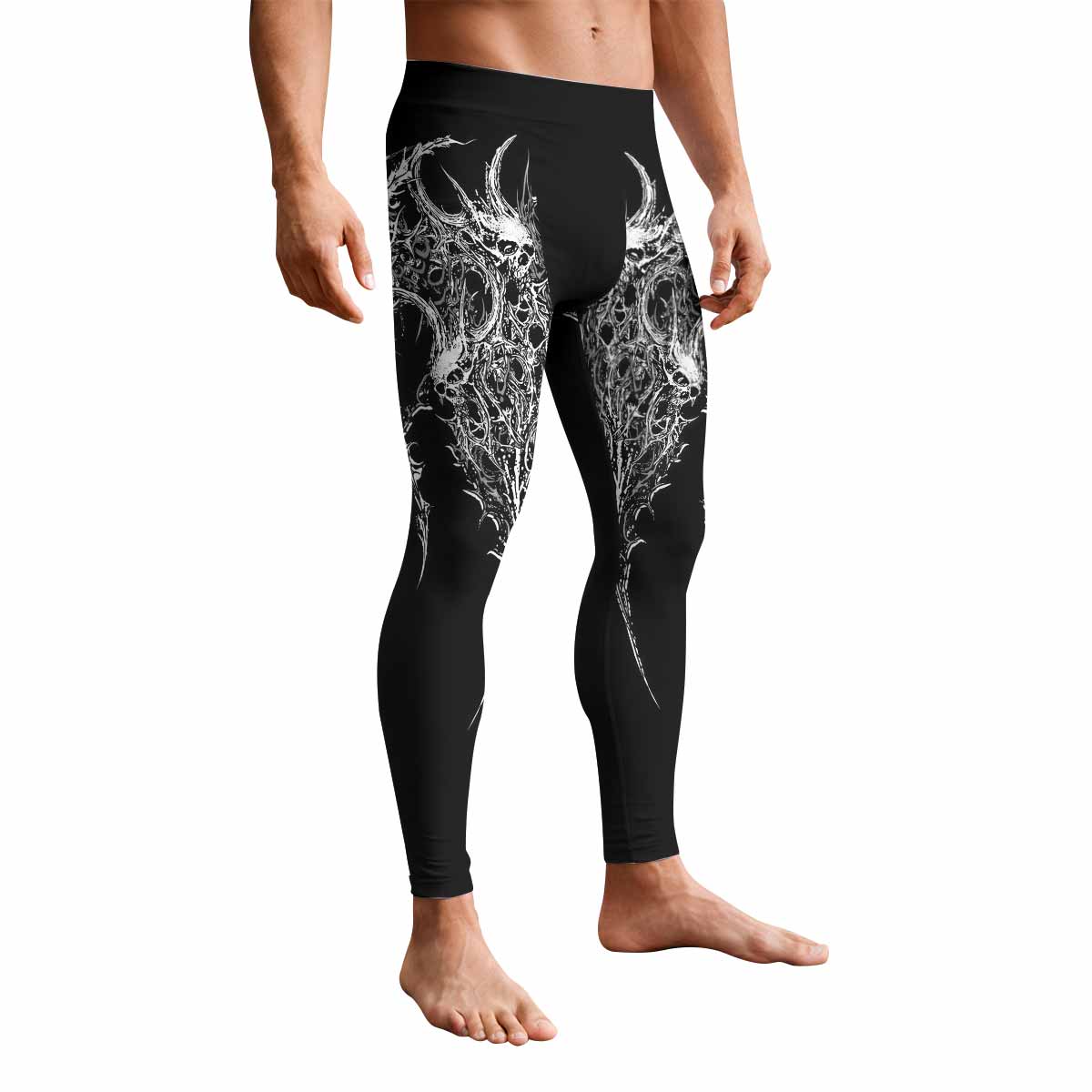 Mortalis Dark Spine Men's Leggings - front view mockup