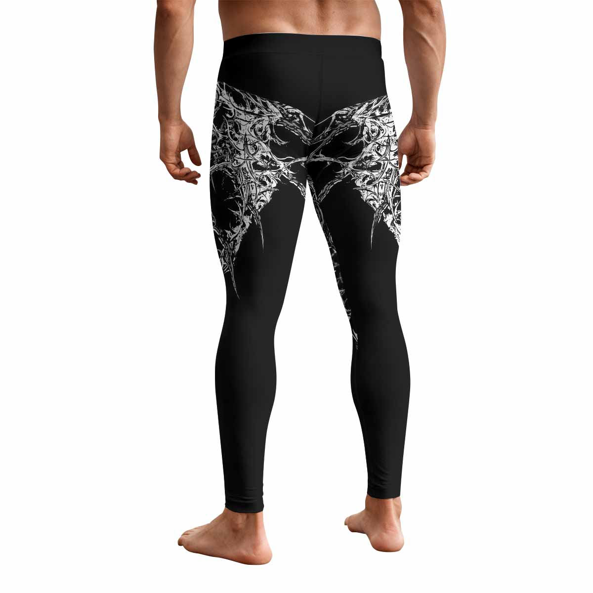 Mortalis Dark Spine Men's Leggings - back view mockup