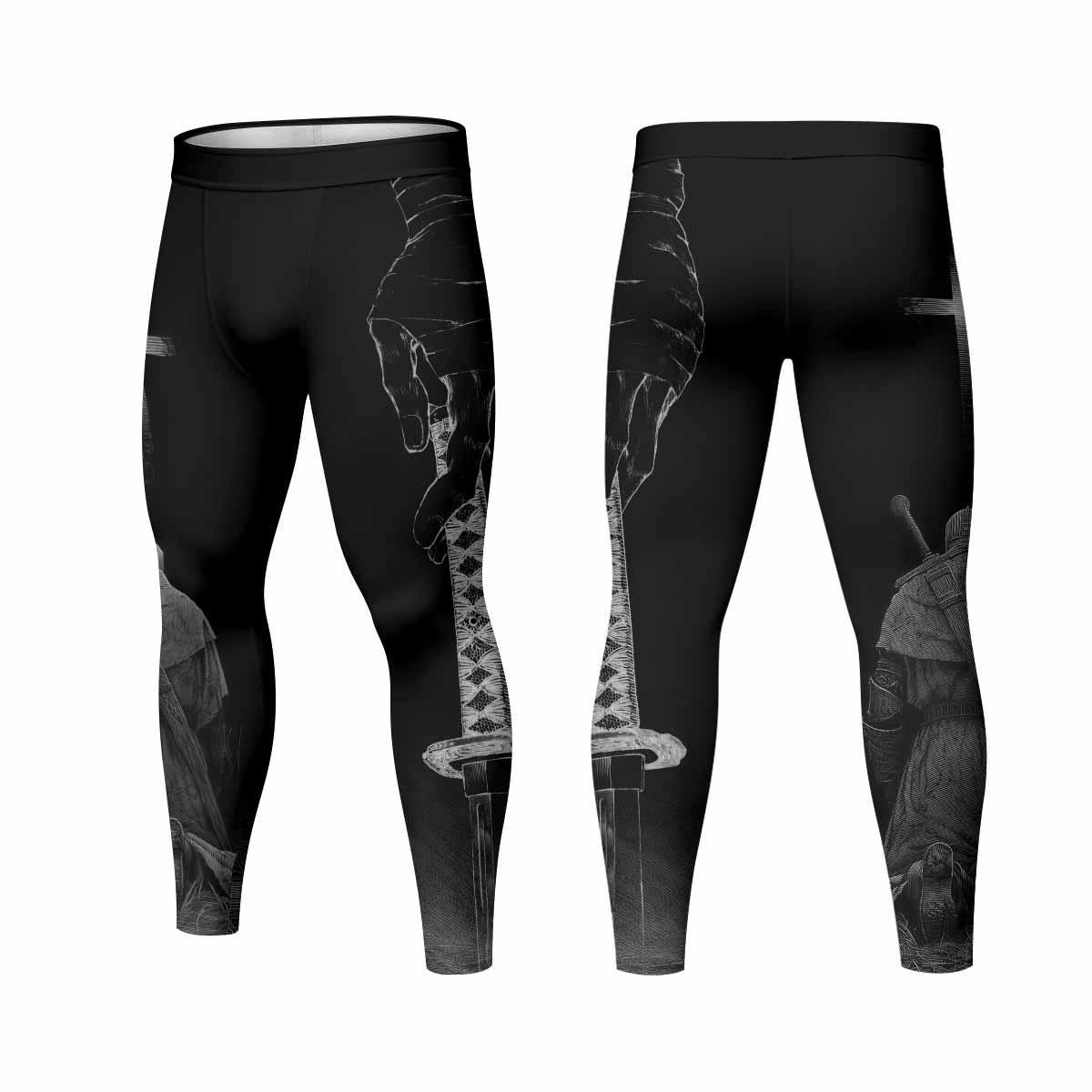 Psalms 23:4 NIV Men's Leggings - front and back view