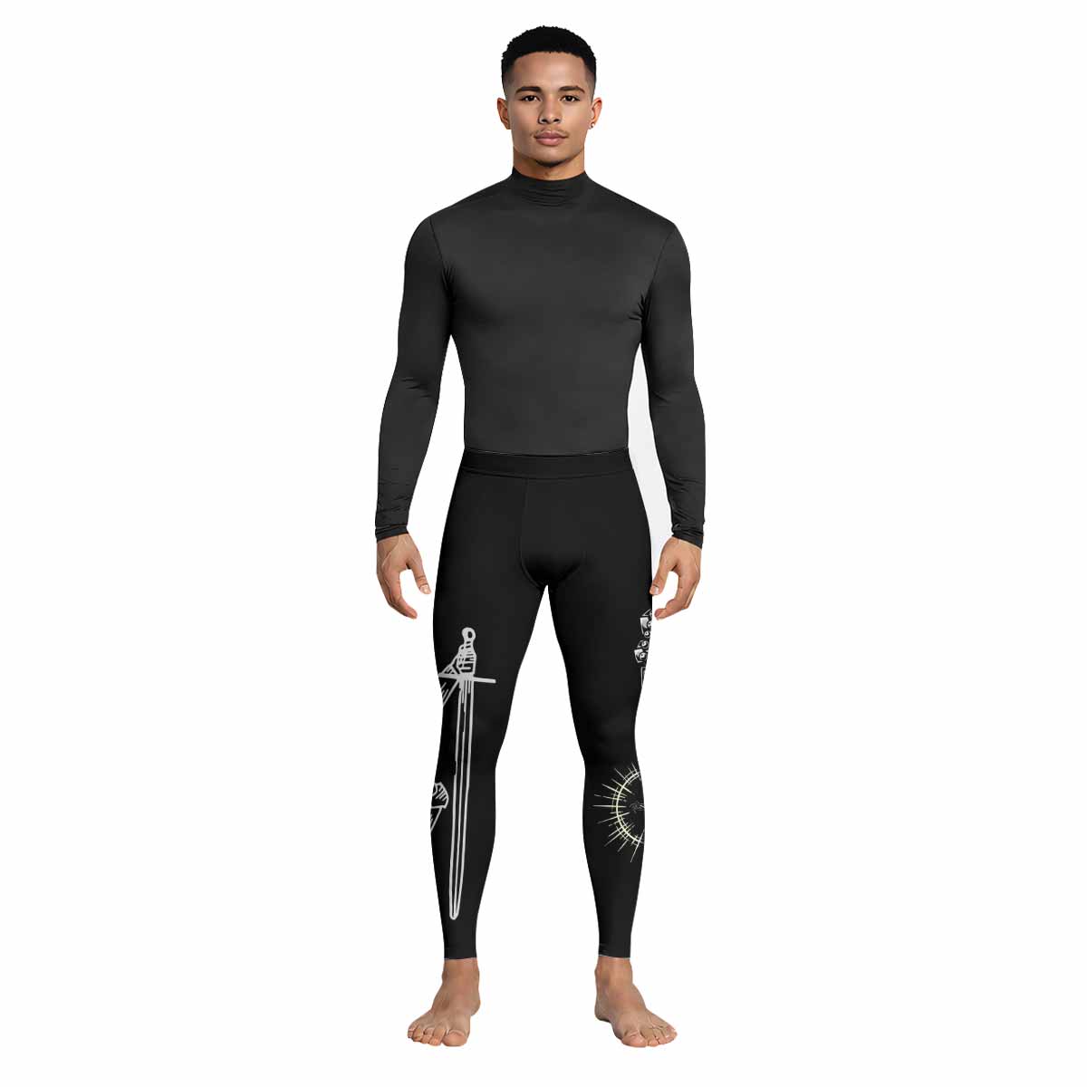 Give Me an Army Rosary Men's Leggings - lifestyle view