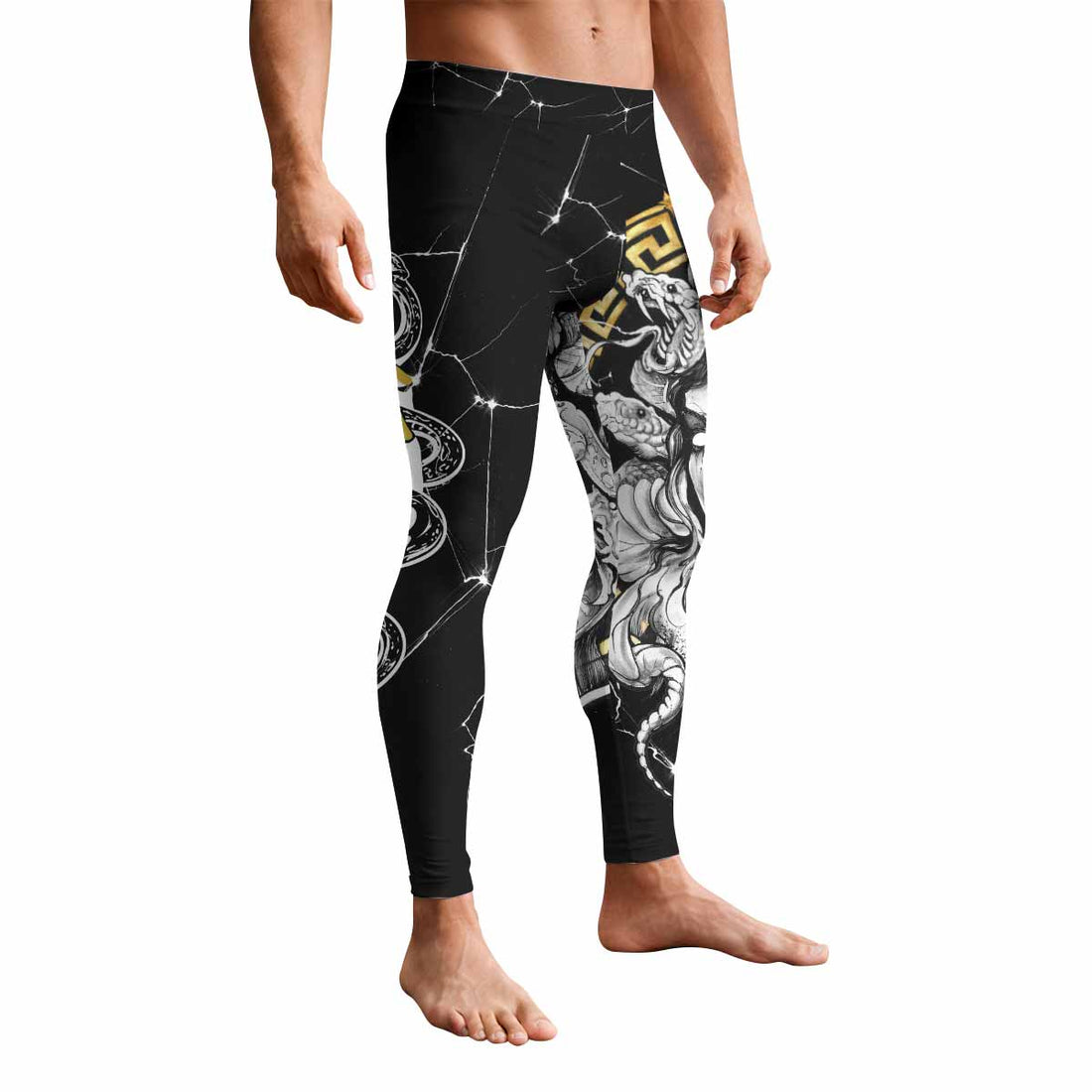 Medusa Snake Men's Leggings - front and back view