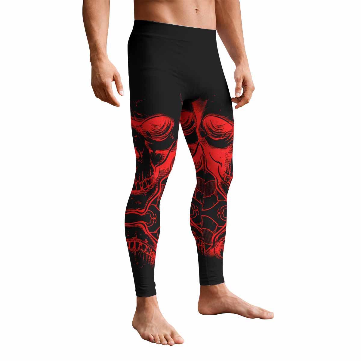 Judas Priest Skull Men's Leggings - front view mockup