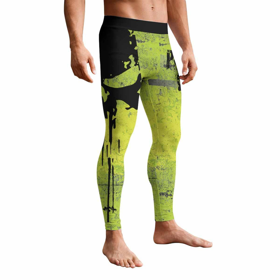The Punisher Skull Men's Leggings - front and back view