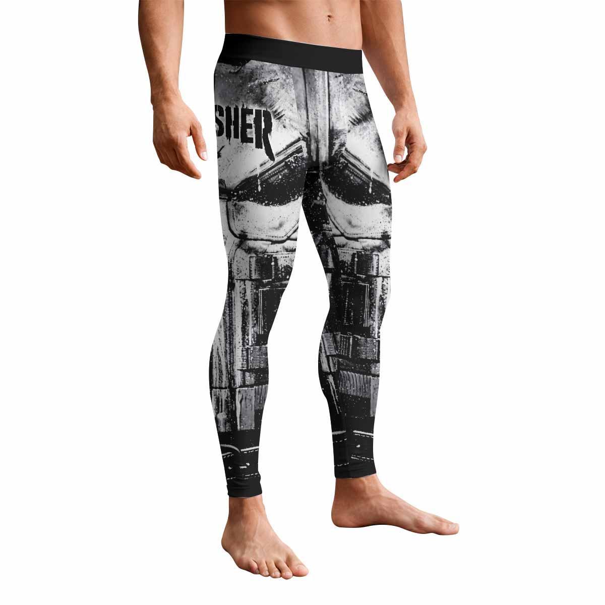 The Punisher War Mask Men's Leggings - front view mockup