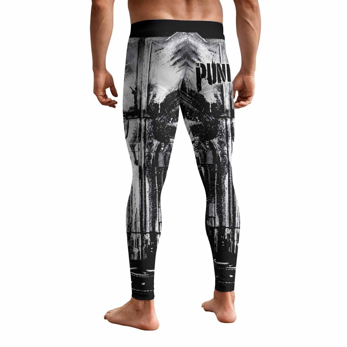 The Punisher War Mask Men's Leggings - back view mockup