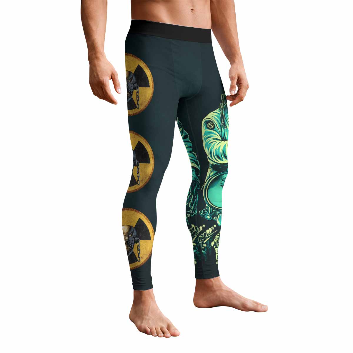 Megadeth Nuclear Skull Men's Leggings - front view mockup