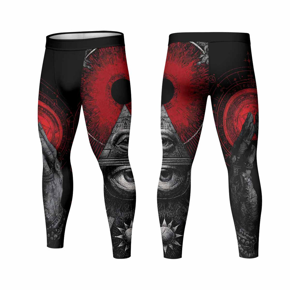 All Seeing Eye Men's Leggings - front and back view